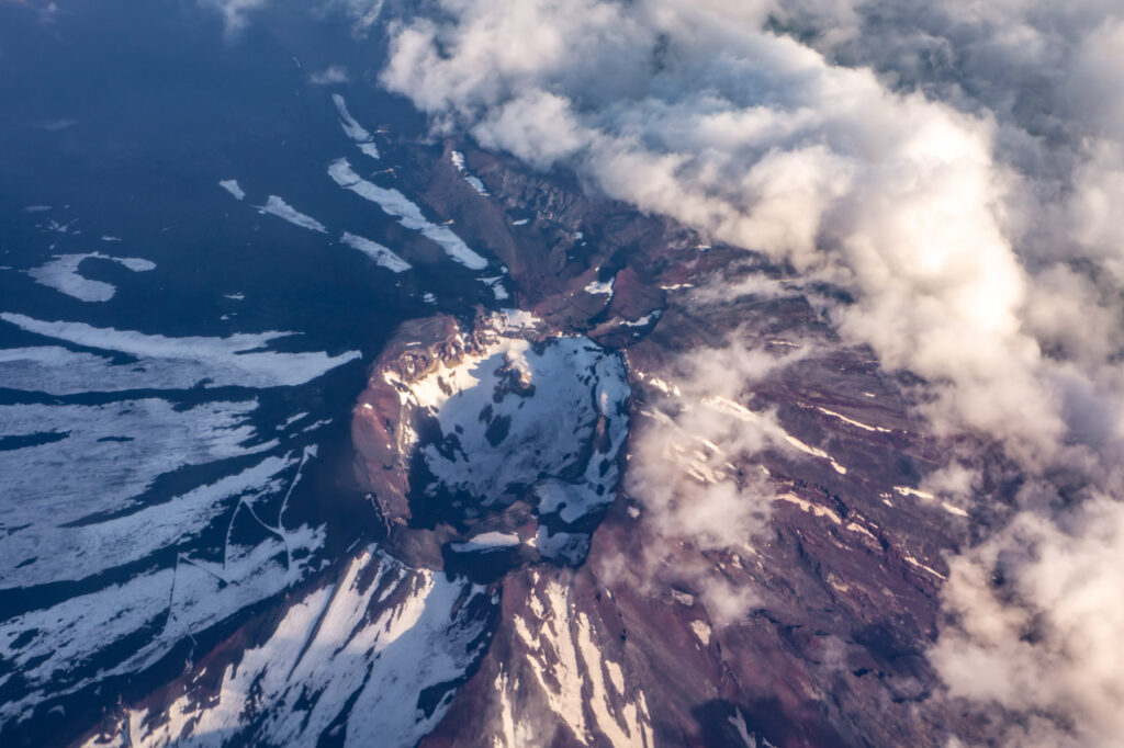 Mt. Fuji taken from an airplane