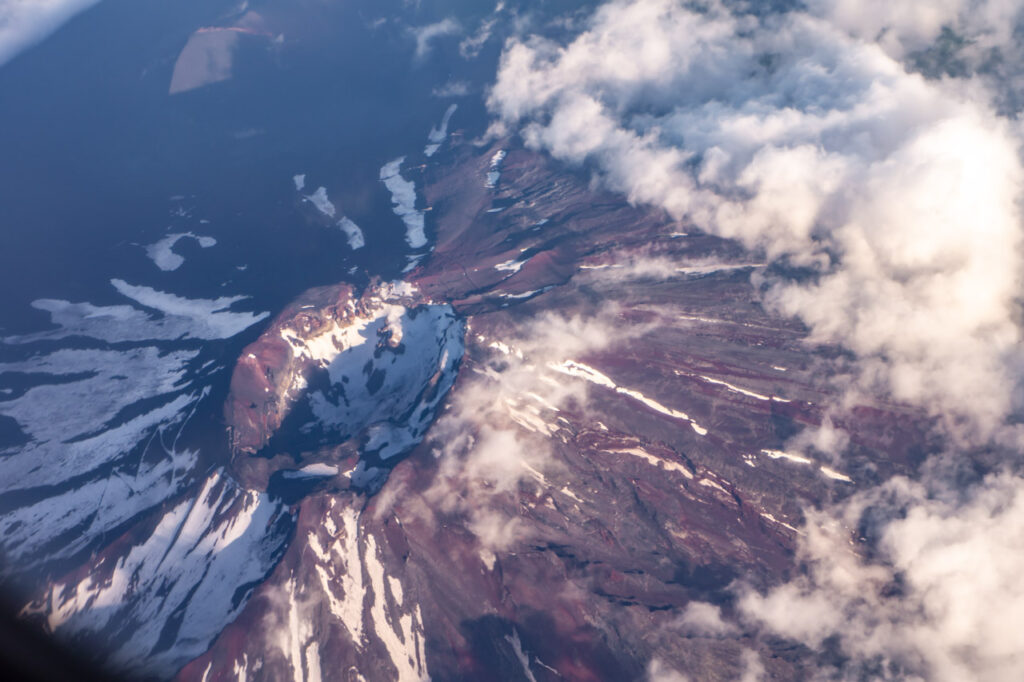 Mt. Fuji taken from an airplane