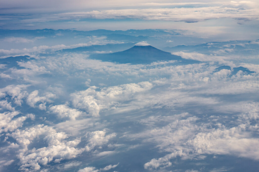 Mt. Fuji taken from an airplane