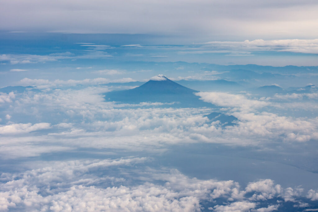 Mt. Fuji taken from an airplane