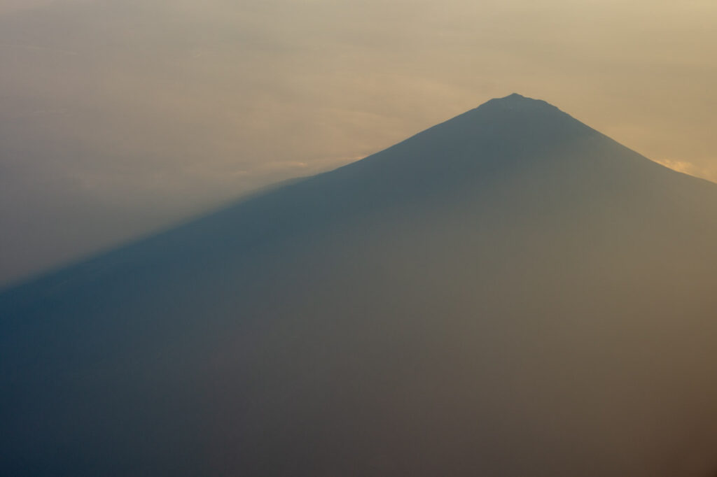 Mt. Fuji taken from an airplane