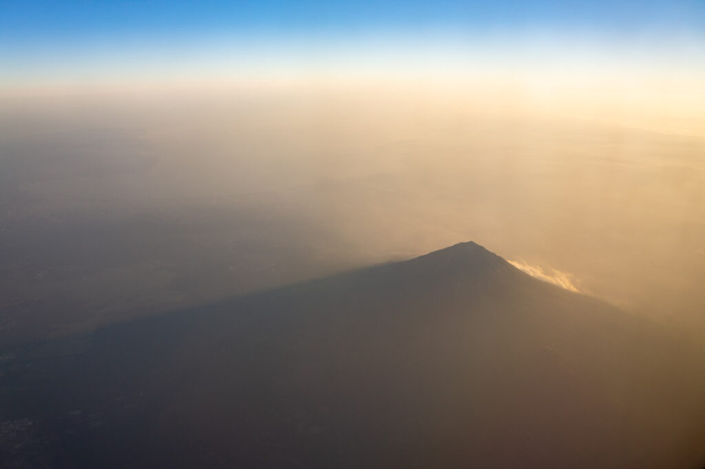 Mt. Fuji taken from an airplane