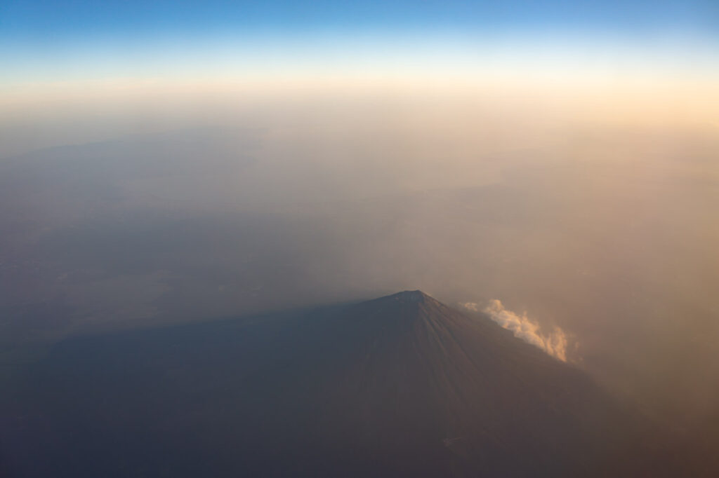 Mt. Fuji taken from an airplane