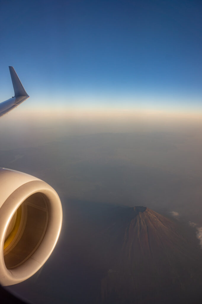 Mt. Fuji taken from an airplane