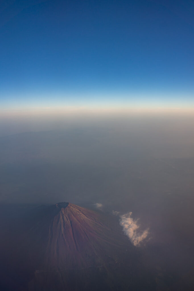 Mt. Fuji taken from an airplane