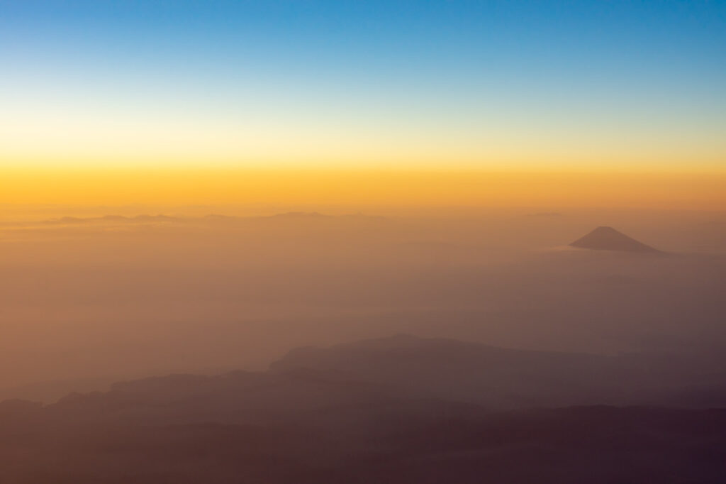 Mt. Fuji taken from an airplane