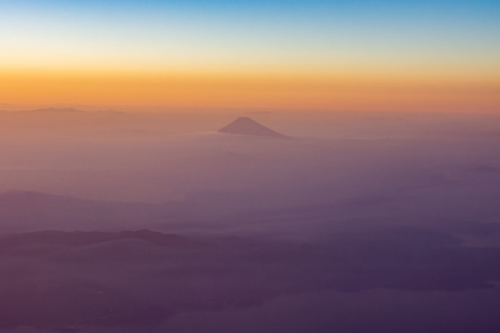 Mt. Fuji taken from an airplane