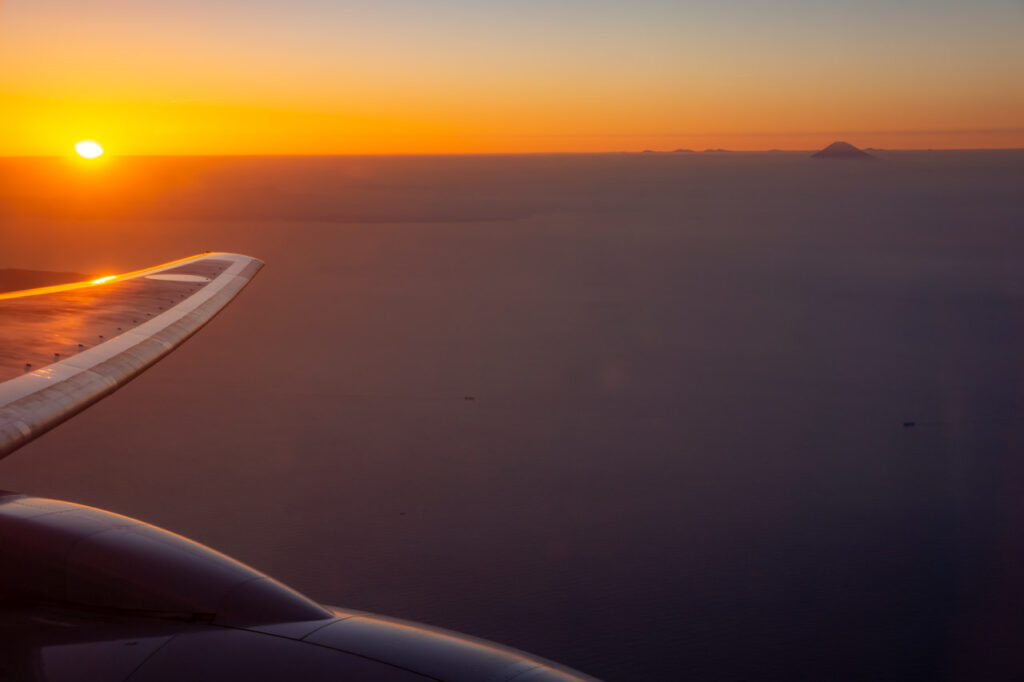 Mt. Fuji taken from an airplane