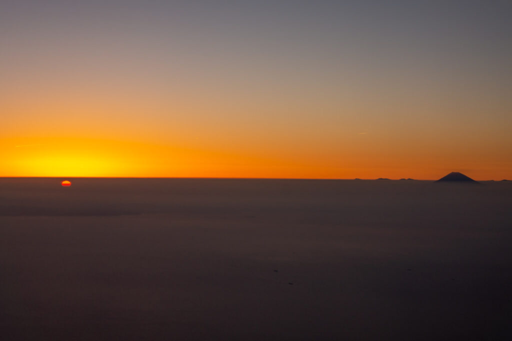 Mt. Fuji taken from an airplane