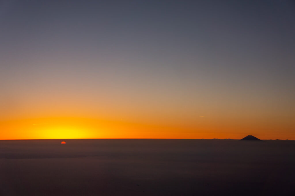 Mt. Fuji taken from an airplane