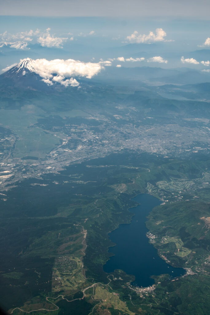 Mt. Fuji taken from an airplane