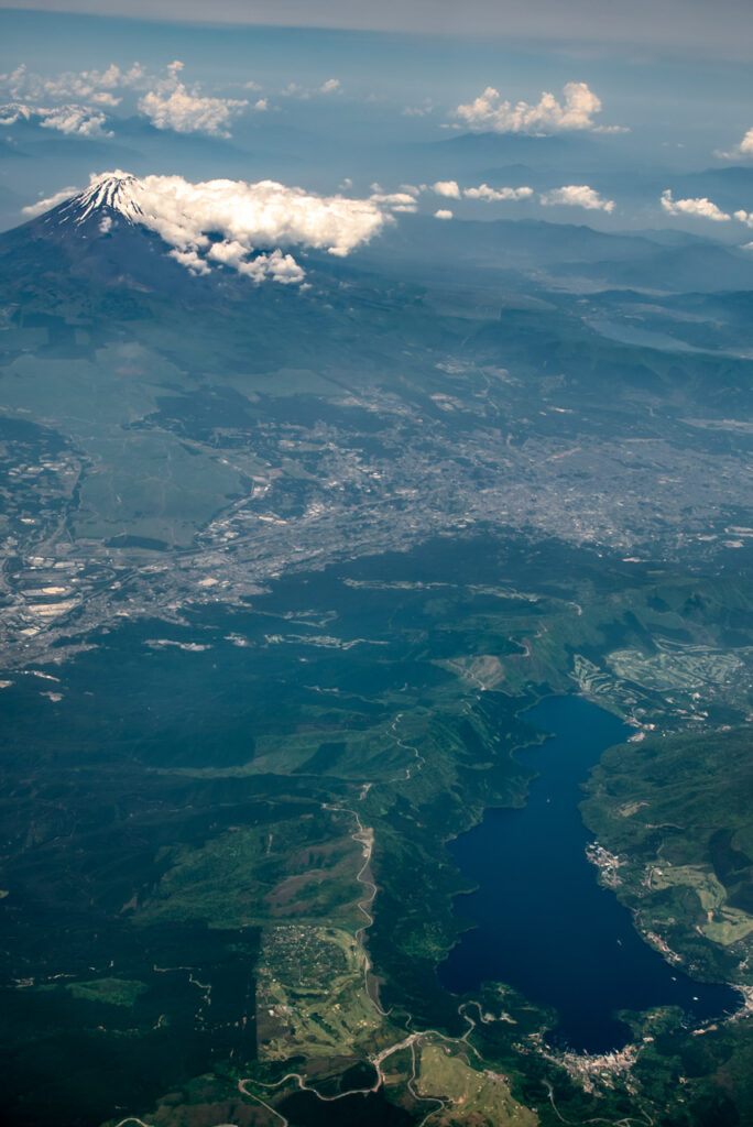 Mt. Fuji taken from an airplane