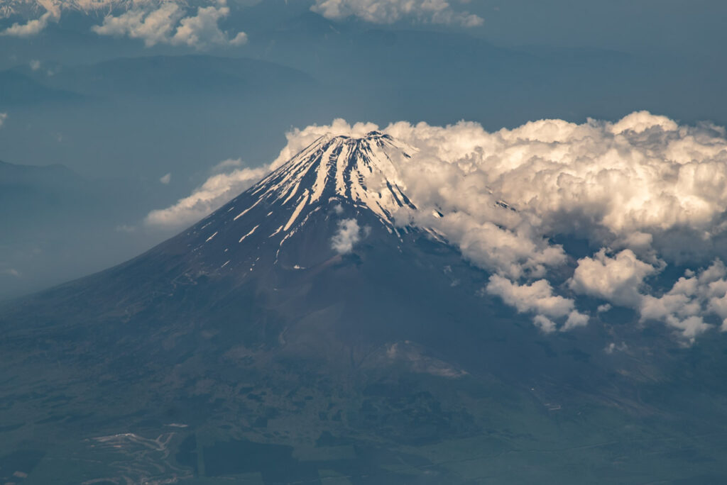 Mt. Fuji taken from an airplane