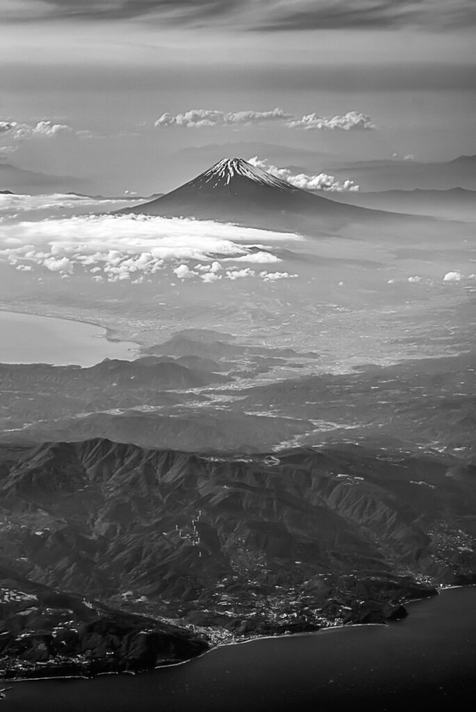 Mt. Fuji taken from an airplane