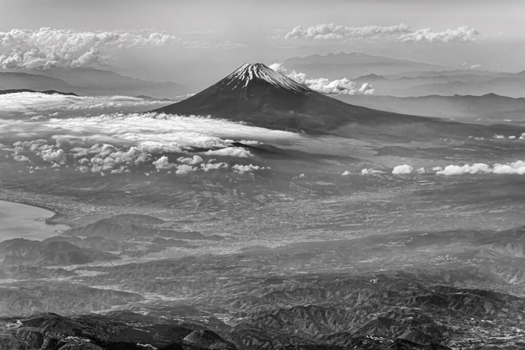 Mt. Fuji taken from an airplane