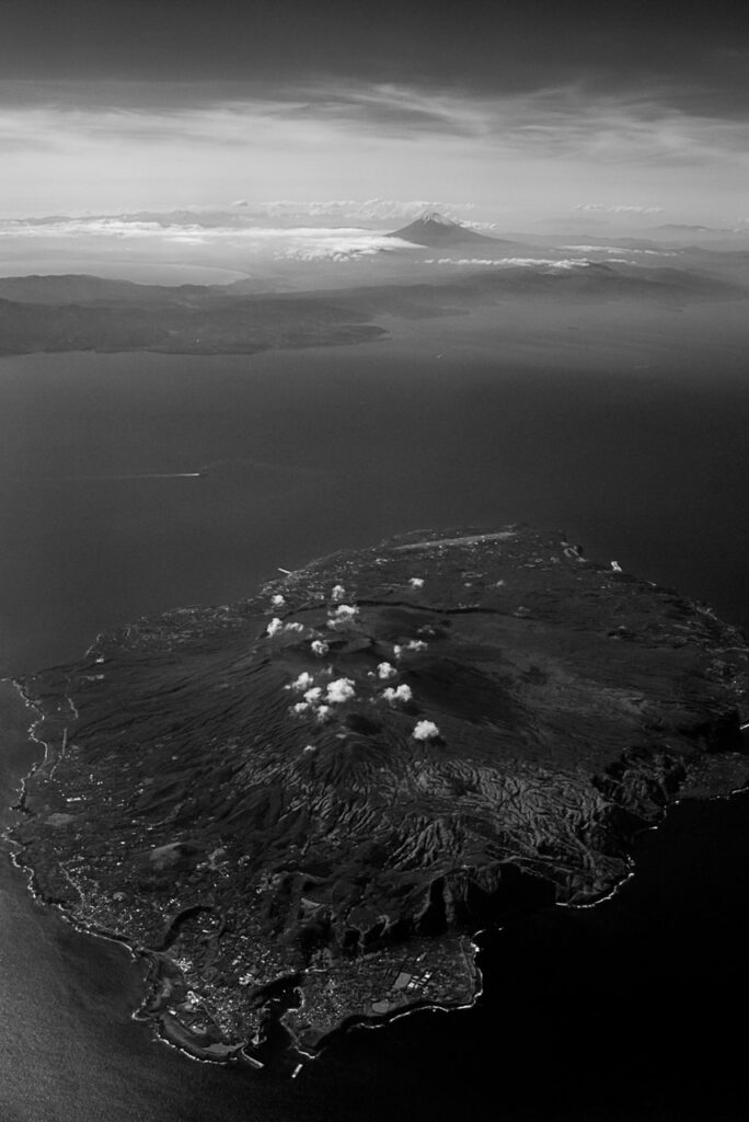 Mt. Fuji taken from an airplane