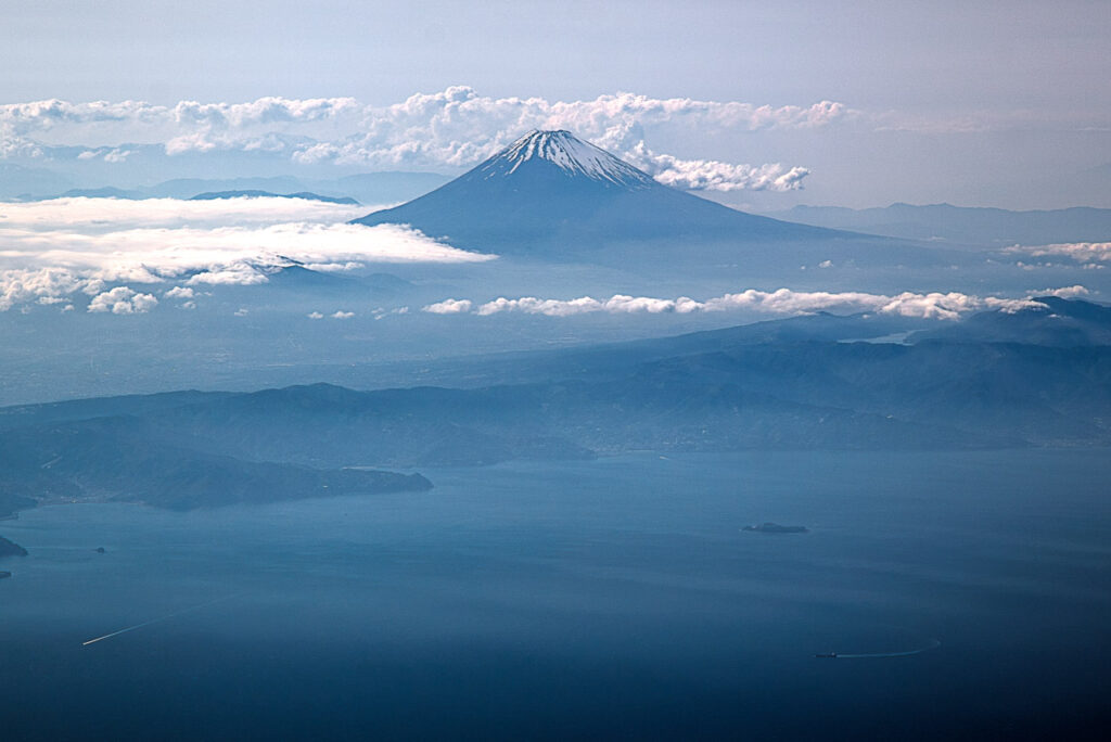 Mt. Fuji taken from an airplane