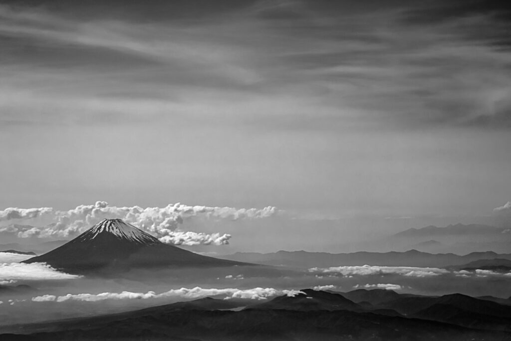 Mt. Fuji taken from an airplane