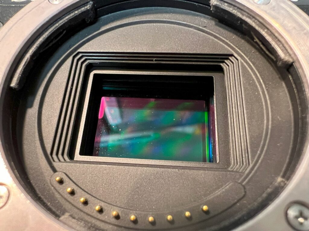 Image before sensor dust cleaning is performed