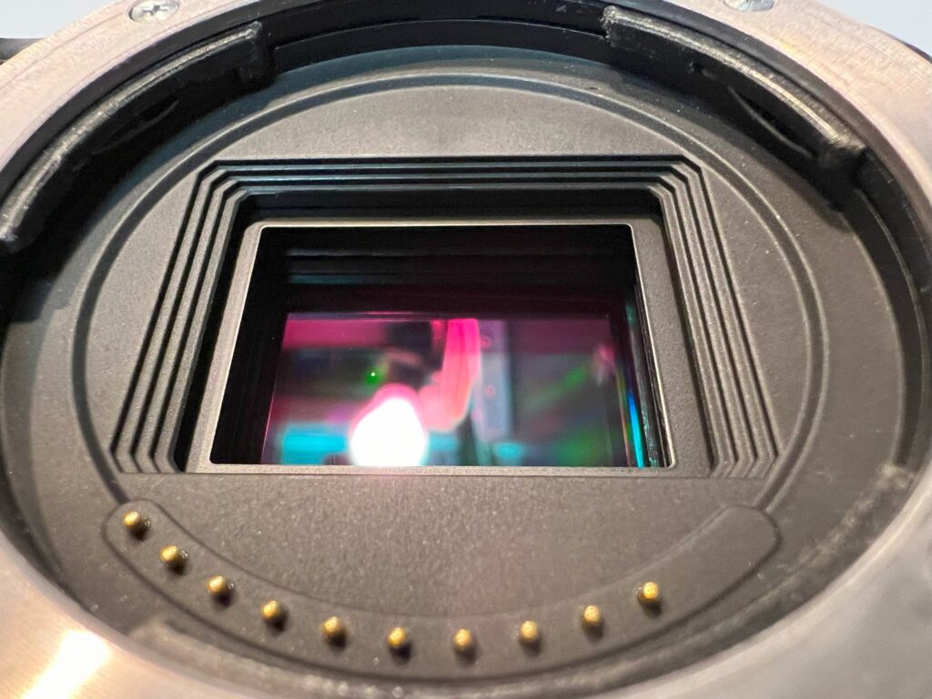 Sony Alpha series sensor cleaning with a commercial kit.