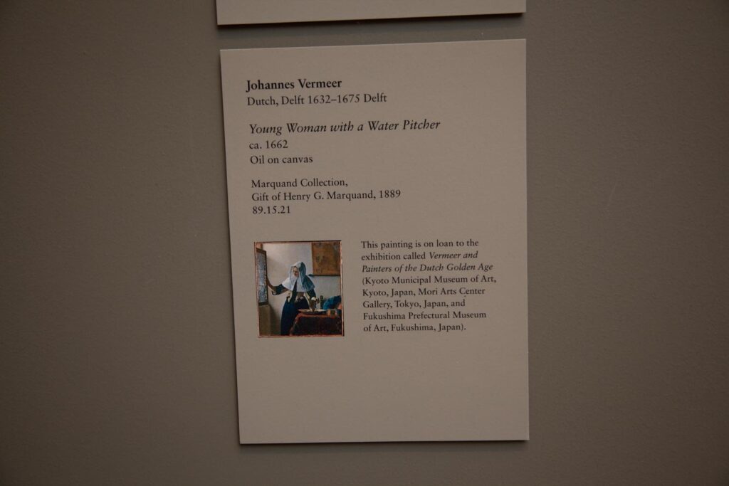 Board on loan of Vermeer work to traveling exhibition