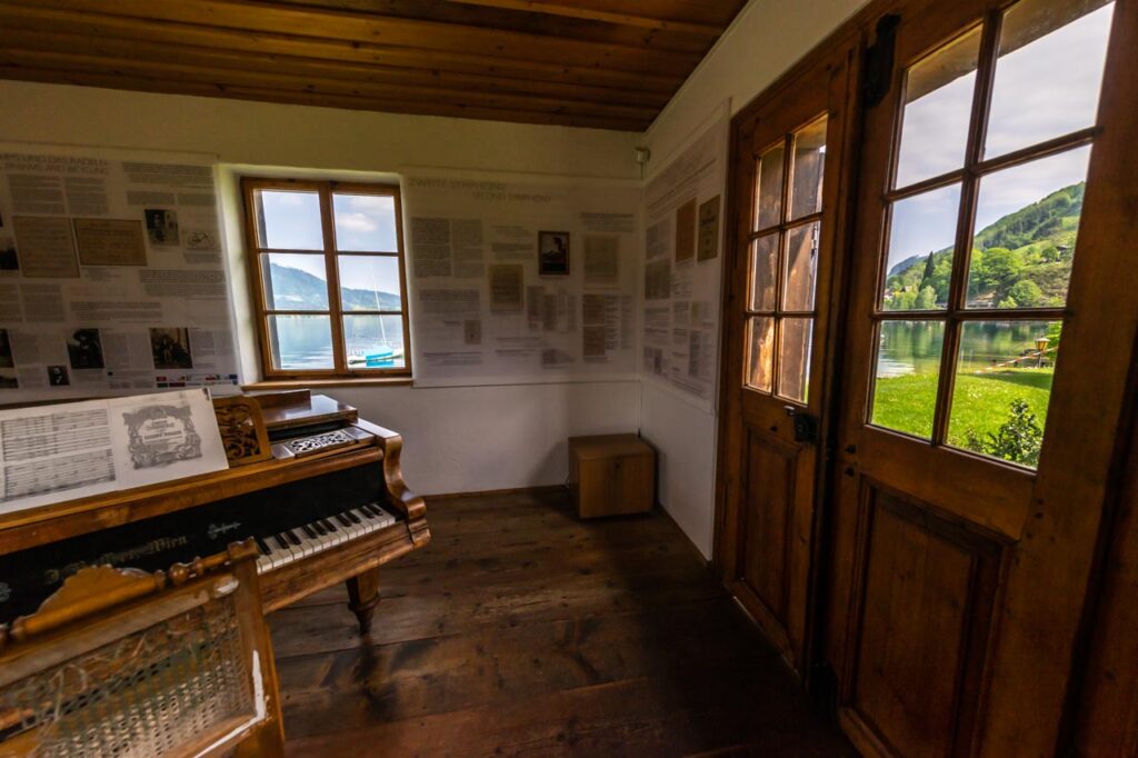 Inside Mahler's composition hut on the shores of Lake Attersee