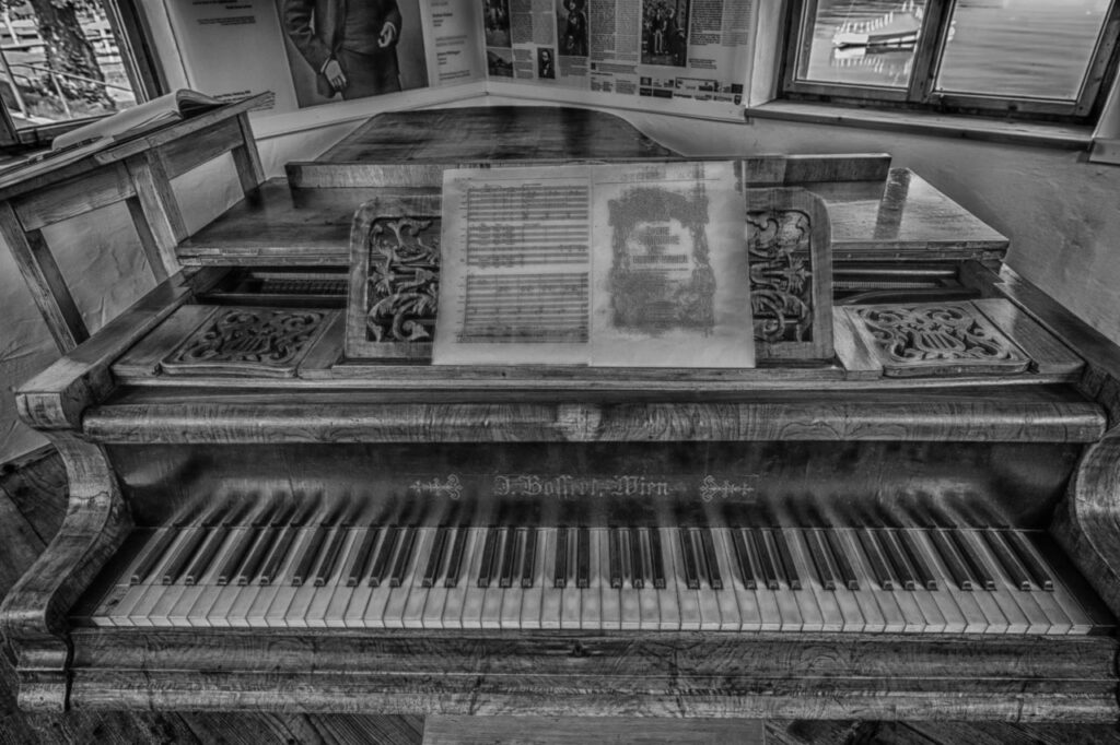 Inside Mahler's composition hut on the shores of Lake Attersee