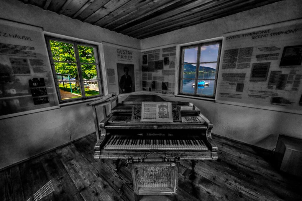 Inside Mahler's composition hut on the shores of Lake Attersee