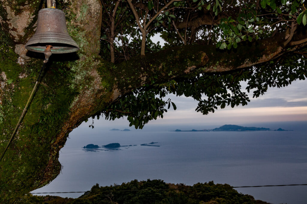 Gunkan island view from Zenchodani catholic church in Nagasaki,Japan