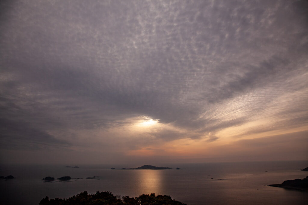 Gunkan island view from Zenchodani catholic church in Nagasaki,Japan