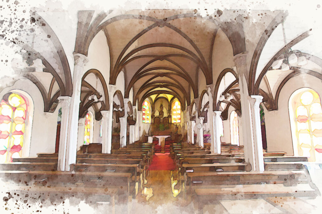 Kaminoshima catholic church in Nagasaki,Japan