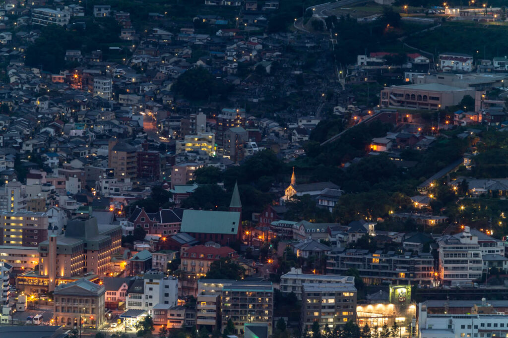 Night view of Nagasaki Port from Mt.Inasayama