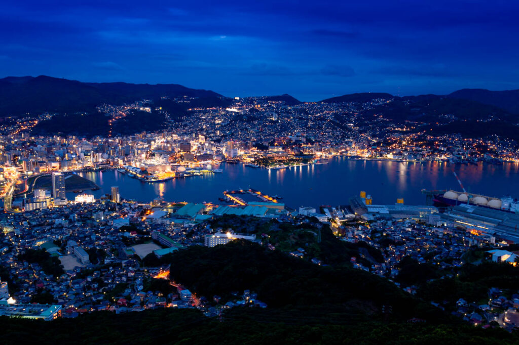 Night view of Nagasaki Port from Mt.Inasayama