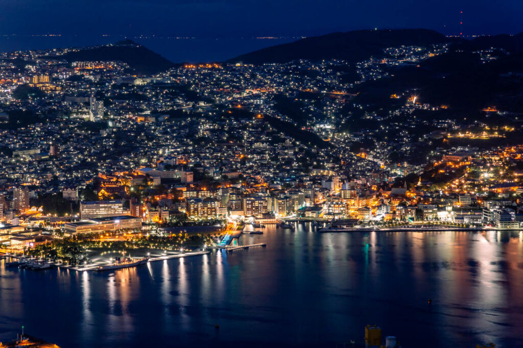 Night view of Nagasaki Port from Mt.Inasayama