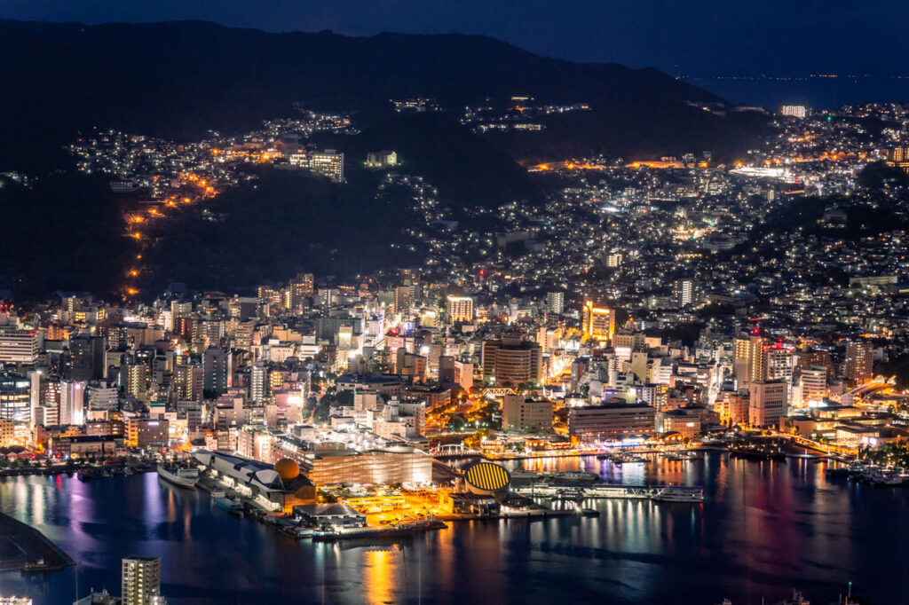 Night view of Nagasaki Port from Mt.Inasayama