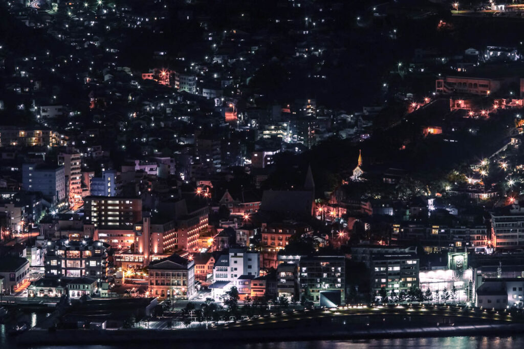 Night view of Nagasaki Port from Mt.Inasayama