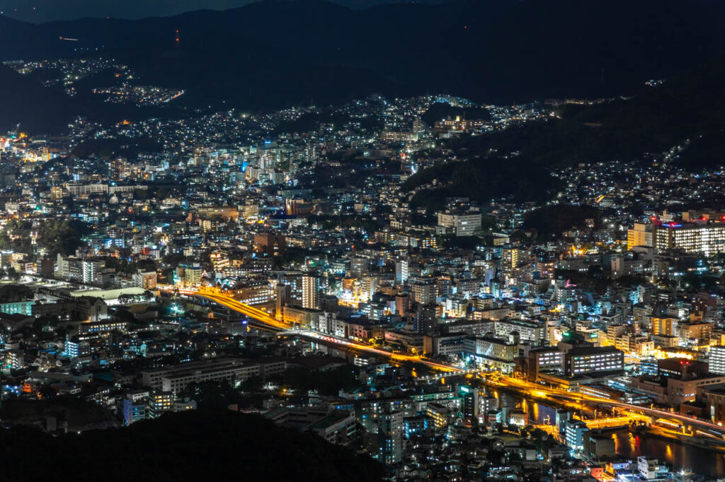 Night view of Nagasaki Port from Mt.Inasayama