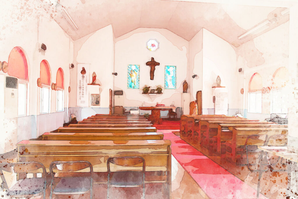 Emukae church in Sasebo,Nagasaki,Japan