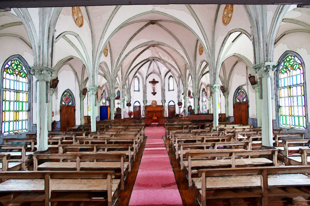 Mizu no ura church in Fukue island、Nagasaki