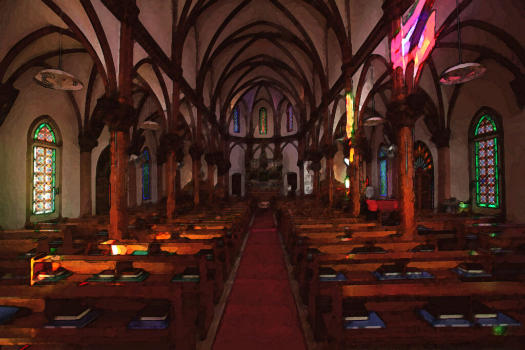 Aosagaura church in Naka dori island,Nagasaki,Japan