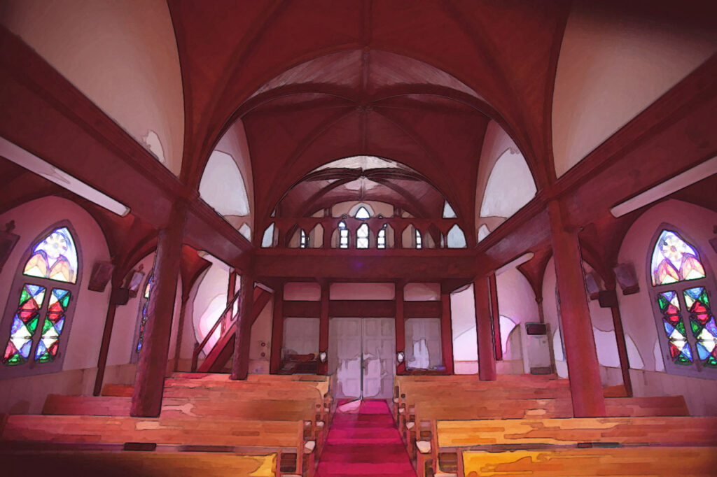 Ebukuro Church in Naka dori island,Nagasaki,Japan