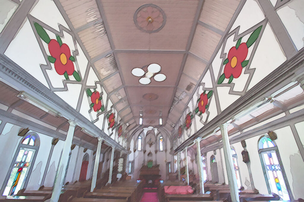 Nakanoura catholic Church in Naka dori island,Nagasaki,Japan