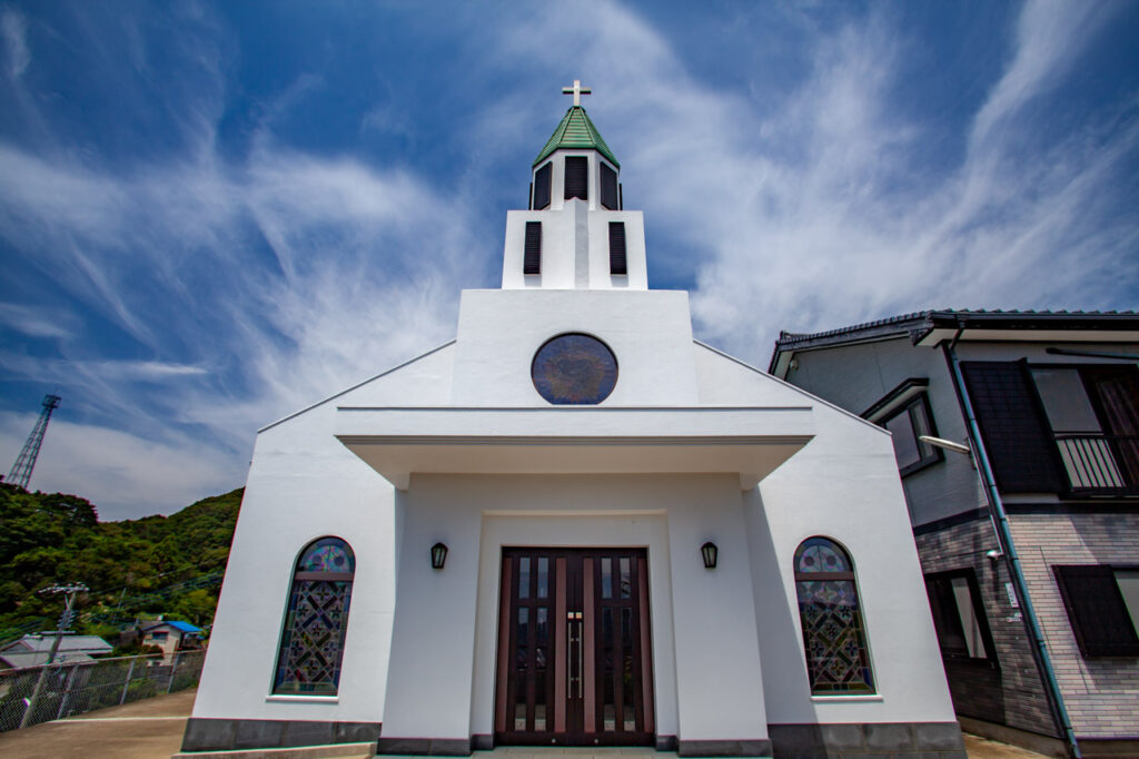 Doi no ura Church in Wakamatsu island,Nagasaki,Japan