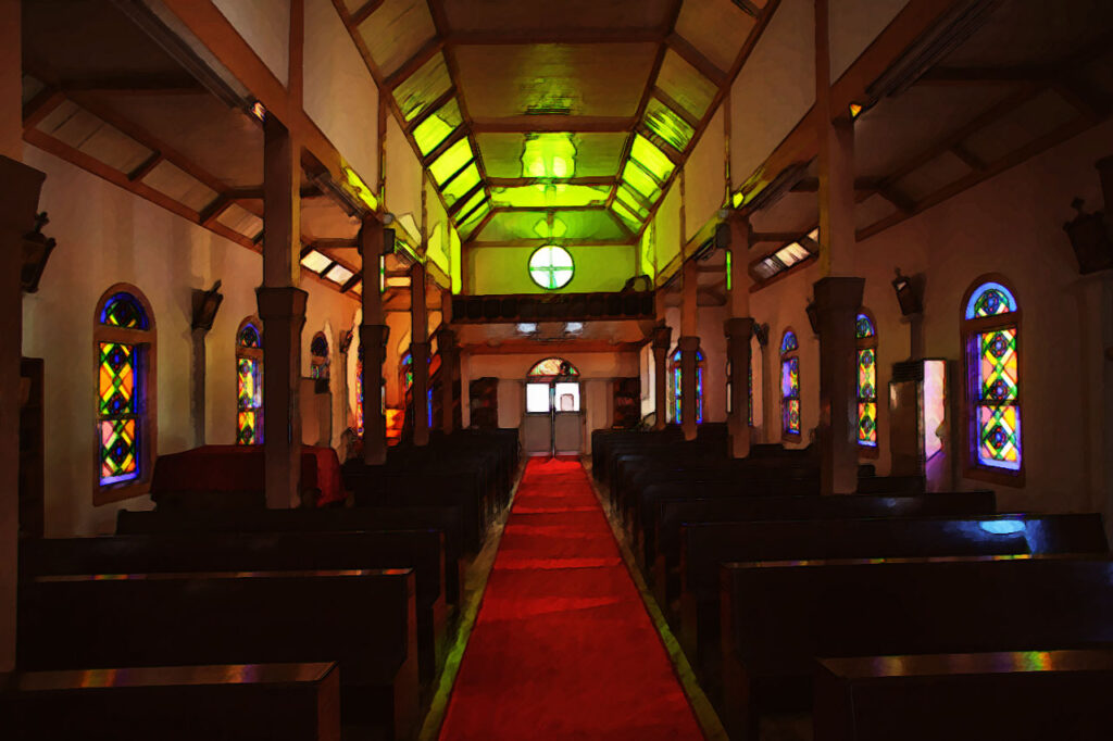 Fukumi catholic Church in Naka dori island,Nagasaki,Japan