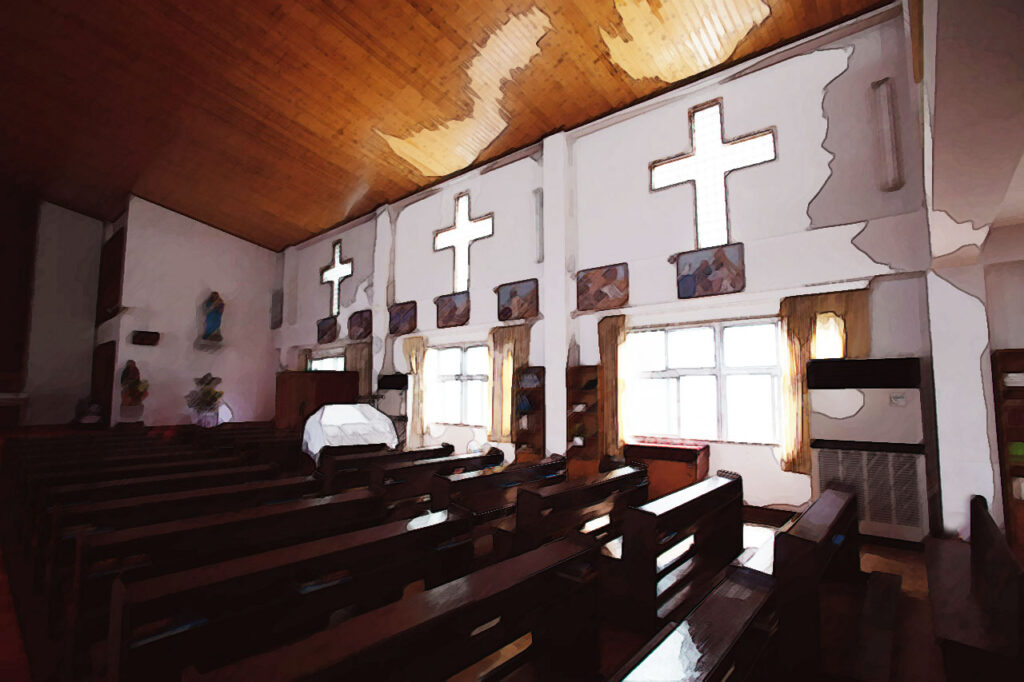 Hamakushi catholic Church in Naka dori island,Nagasaki,Japan