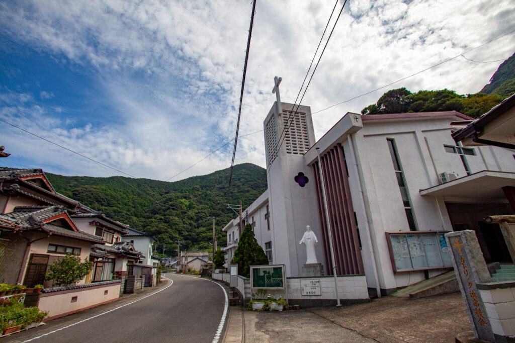 Hamakushi catholic Church in Naka dori island,Nagasaki,Japan