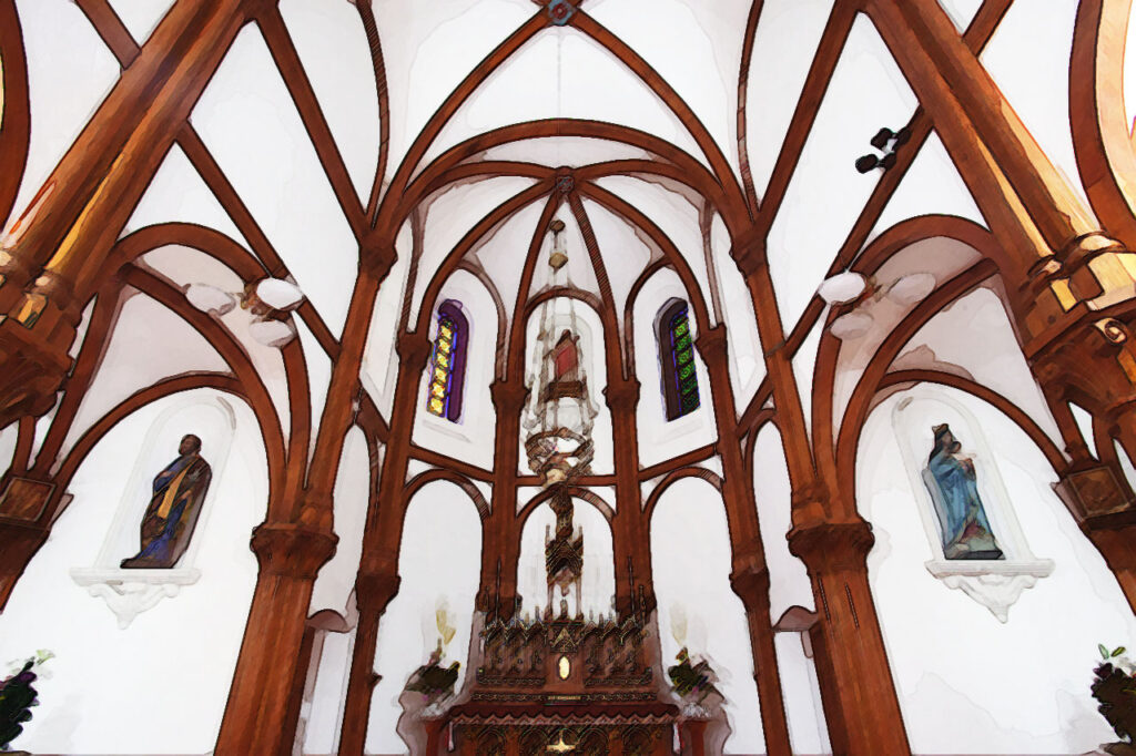 Oso Church in Naka dori island,Nagasaki,Japan