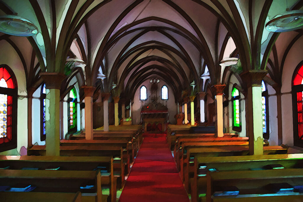 Hiyamizu Catholic Church in Naka dori island,Nagasaki,Japan