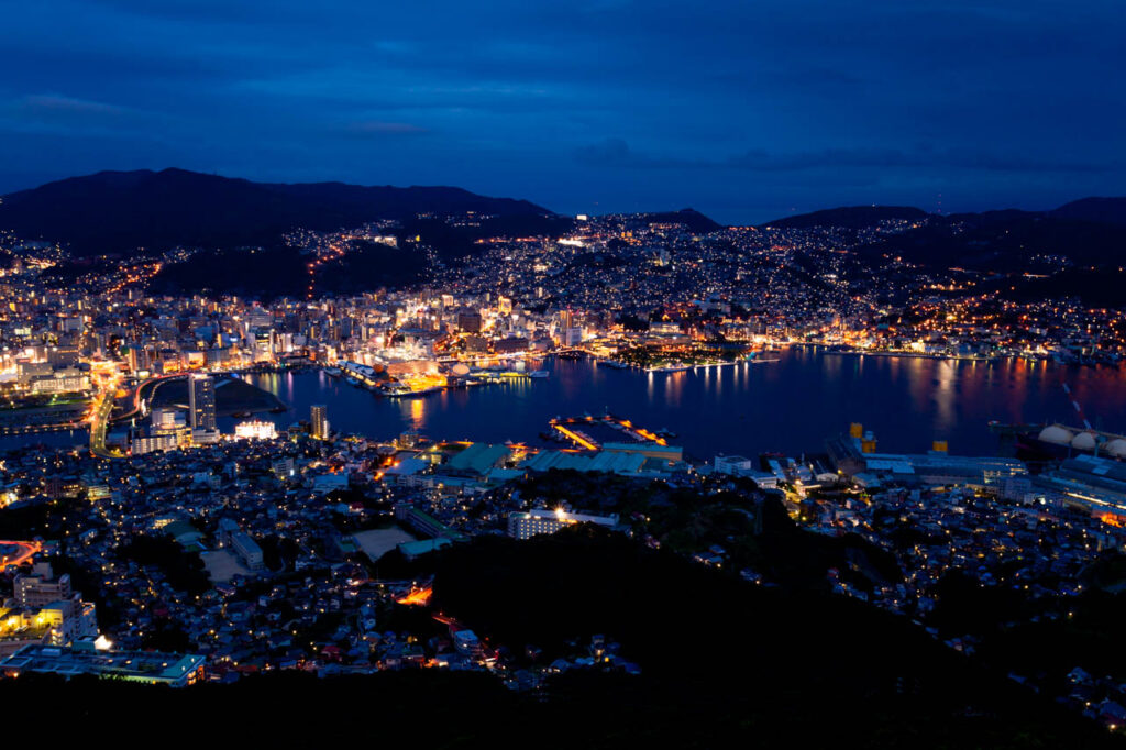 Night view of Nagasaki Port from Mt.Inasayama